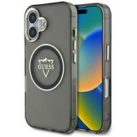 GUESS POKROWIEC TPU DO IPHONE 16 ETUI MAGNETYCZNE Z LOGO METAL MOUNTAIN