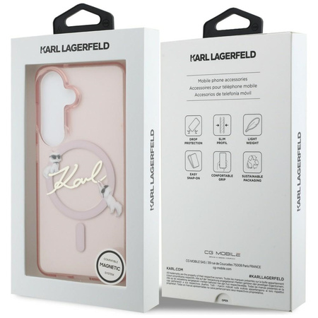 Etui Karl Lagerfeld IML KC Script        MagSafe do Samsung Galaxy S26 różowy
