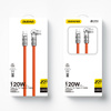 Kabel kątowy USB C - USB C 120W 1m rotacja 180° Dudao - pomarańczowy