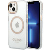 Guess GUHMP15MHTRMD iPhone 15 Plus/ 14 Plus 6.7 złoty/gold hard case Metal Outline Magsafe