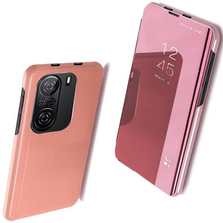 Clear View Case futerał etui z klapką Xiaomi Redmi K40 Pro+ / K40 Pro / K40 / Poco F3 różowy