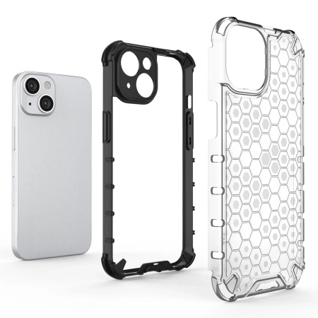 HURTEL ETUI HONEYCOMB POKROWIEC DO IPHONE 14 PLUS PANCERNE PRZEZROCZYSTE