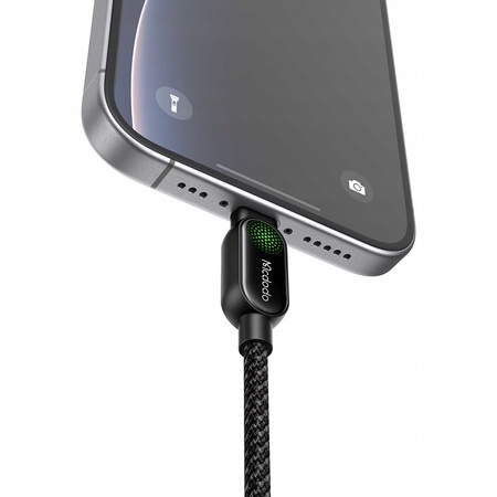 MCDODO KABEL USB-C USB-C SZYBKIE ŁADOWANIE USB TYP C PD 100W 1M LED CZARNY