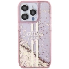 Etui Guess Liquid Glitter Gold Stripes na iPhone 15 Pro Max - różowe