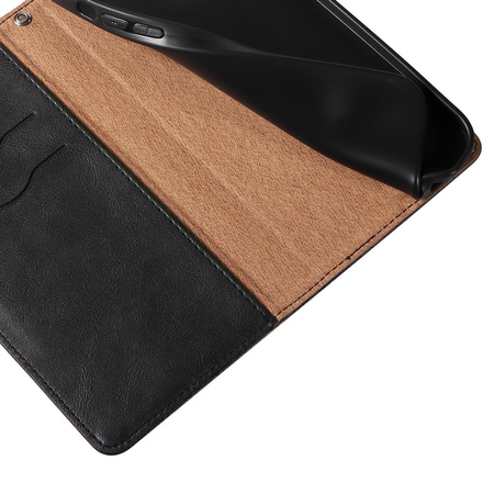 Magnet Strap Case etui do Samsung Galaxy A12 5G pokrowiec portfel + mini smycz zawieszka czarny