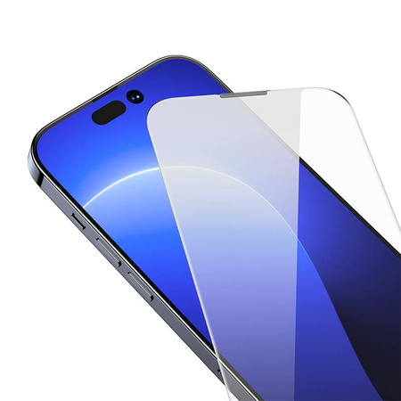 BASEUS SZKŁO HARTOWANE Z POWŁOKĄ PRZECIWPYŁOWĄ DO IPHONE 14 PRO 2 SZTUKI
