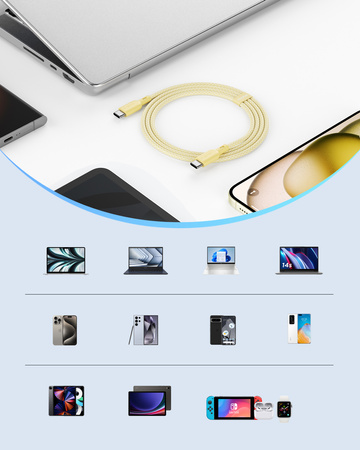 INNOSTYLE KABEL USB-C SZYBKIE ŁADOWANIE DO IPHONE SAMSUNG USB TYP C 60W 2M