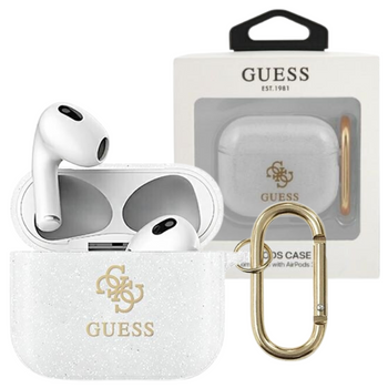 GUESS GUA3UCG4GT ETUI DO AIRPODS 3 Z KOLEKCJI GLITTER CASE TRANSPARENTNE