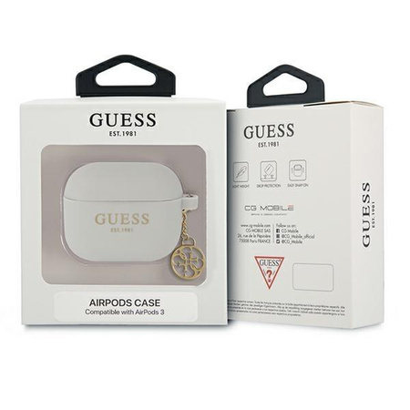 Guess GUA3LSC4EG AirPods 3 cover szary/grey Silicone Charm 4G Collection