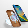 Dux Ducis Grit skórzane etui do iPhone 14 Plus elegancki pokrowiec ze sztucznej skóry (kompatybilne z MagSafe) brązowy