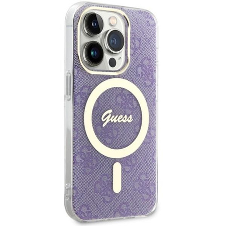 Etui Guess GUHMP14LH4STU na iPhone 14 Pro purpurowy/purple hardcase 4G MagSafe
