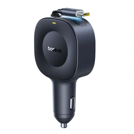 Ładowarka samochodowa Baseus PrimeTrip VR2 30W ze zwijanym kablem USB-C - czarna