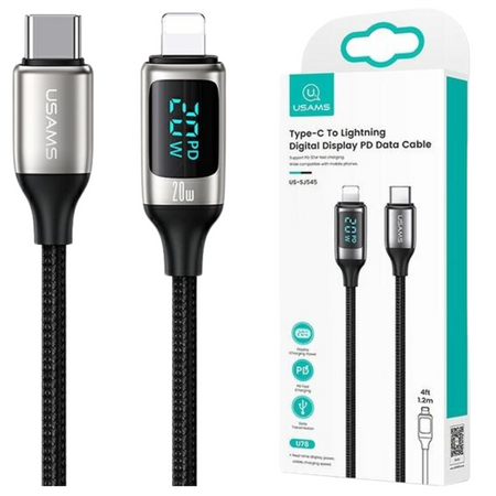 USAMS KABEL USB-C DO LIGHTNING DO IPHONE 11 12 13 14 1.2M 20W FAST CHARGING