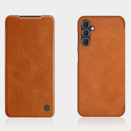 Nillkin Qin Leather etui skórzany pokrowiec z klapką portfel brązowe - samsung Galaxy A14