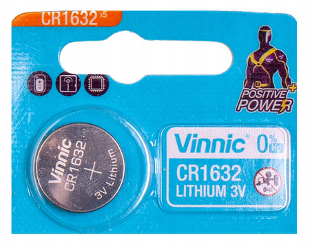 Bateria litowa, Vinnic, CR1632, 1 szt.