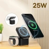 Ładowarka indukcyjna Baseus MagPro 3w1 25W kompatybilna z MagSafe do telefonu i smartwatcha - czarna