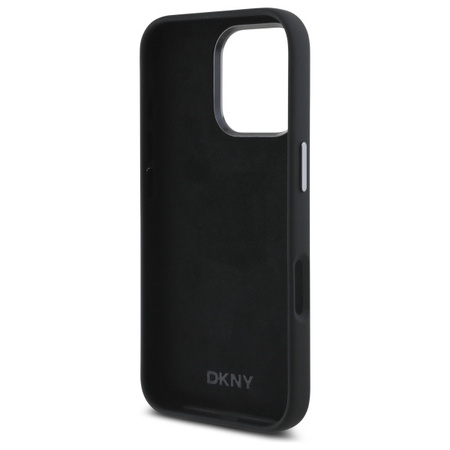 DKNY ETUI HARDCASE LIQUID SILICONE DO IPHONE 16 PRO 6.3 Z METALOWYM LOGO