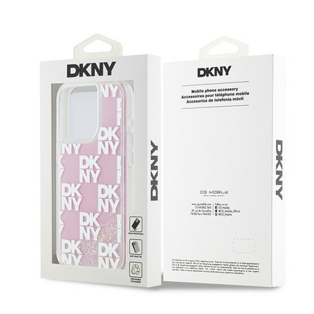 DKNY ETUI HARDCASE DO IPHONE 15 PRO 6.1 LIQUID GLITTER MULTILOGO