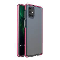 Spring Case pokrowiec żelowe etui z kolorową ramką do Samsung Galaxy M31s ciemnoróżowy