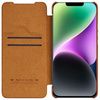 Nillkin Qin Leather Pro Case etui iPhone 14 Plus osłona na aparat kabura pokrowiec obudowa z klapką brązowy