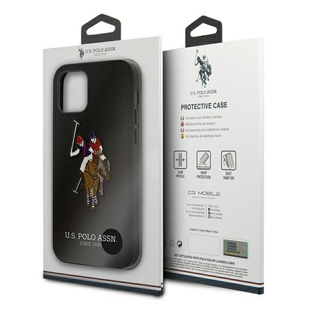 US Polo USHCP12LPUGFLBK iPhone 12 Pro Max 6,7" czarny/black Polo Embroidery Collection