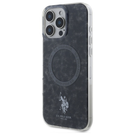 US POLO ASSN POKROWIEC DO MAGSAFE DO IPHONE 16 PRO 6.3 CZARNY Z RINGIEM