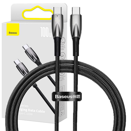 Baseus Glimmer Series kabel do szybkiego ładowania USB-C 480Mb/s PD 100W 1m czarny