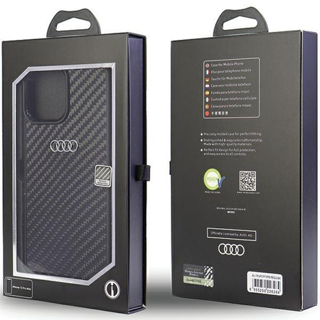 Etui Audi Carbon Fiber na iPhone 13 Pro Max 6.7" - czarne AU-TPUPCIP13PM-R8/D2-BK
