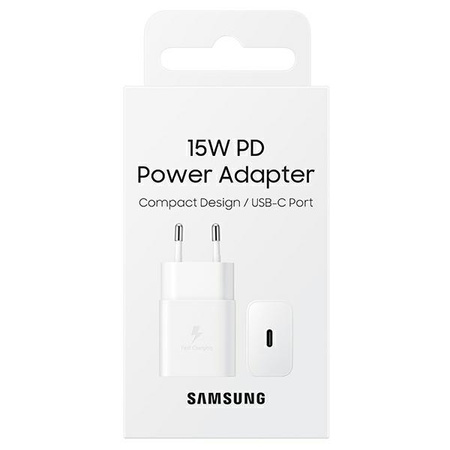 SAMSUNG ŁADOWARKA SIECIOWA 15W DO GALAXY S21 S22 S23 A52 A53 Z KABLEM USB-C