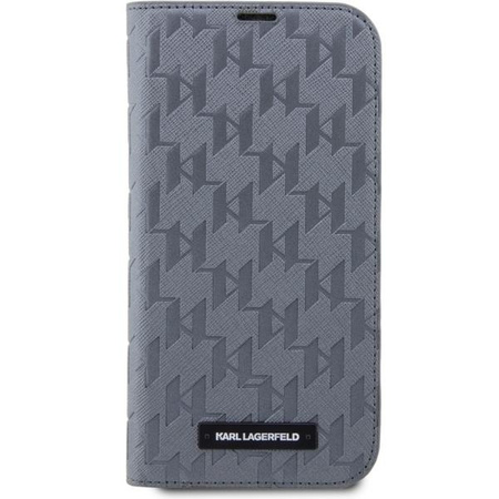 Etui Karl Lagerfeld KLBKP14SSAKLHPG na iPhone 14 bookcase - srebrne Saffiano Monogram