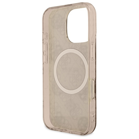 GUESS ETUI HARDCASE DO IPHONE 16 PRO DO MAGSAFE Z WZOREM PEONY NA TLE 4G