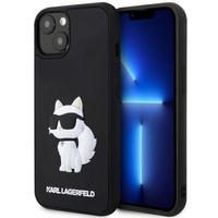 Etui Karl Lagerfeld KLHCP14M3DRKHNK na iPhone 14 Plus 6.7" - czarne Rubber Choupette 3D