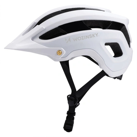 Kask rowerowy MTB Wozinsky z odpinanym daszkiem lekki L - czarno-biały