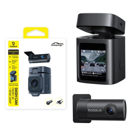 Kamera samochodowa Baseus PrimeTrip VD1 wideorejestrator 2K+1080p - czarna