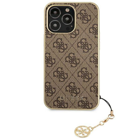 Etui Guess GUHCP13LGF4GBR na iPhone 13 Pro / 13 - brązowe 4G Charms Collection