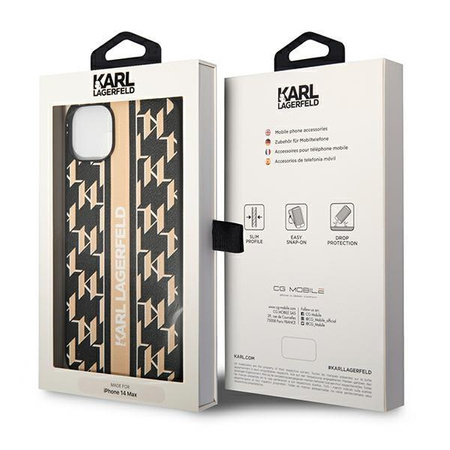 Karl Lagerfeld KLHCP14MPGKLSKW iPhone 14 Plus 6,7" hardcase brązowy/brown Monogram Stripe