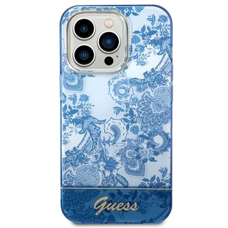 Guess GUHCP14XHGPLHB iPhone 14 Pro Max 6,7" niebieski/blue hardcase Porcelain Collection