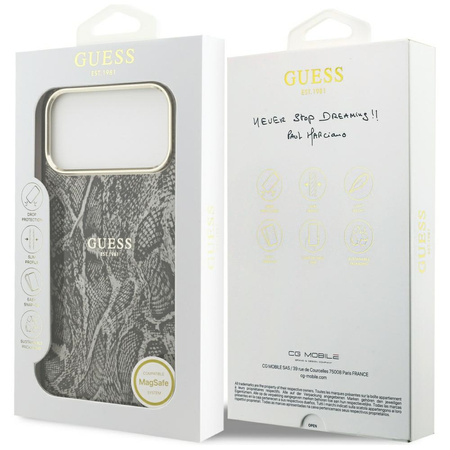 Etui Guess Python Pattern MagSafe do     iPhone 17 Pro Max czarny