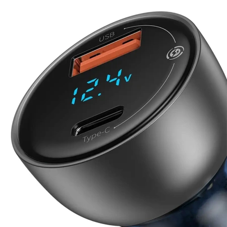 BASEUS ŁADOWARKA SAMOCHODOWA Z WYŚWIETLACZEM 65W 5A QC3.0 DO TELEFONÓW USB