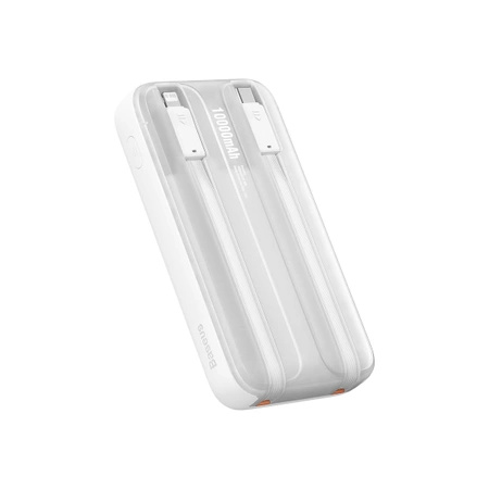 Powerbank Baseus Comet Series z wyświetlaczem 10000mAh 22.5W - biały + kabel USB-A - USB-C