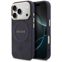 Etui Guess Peony Hot Stamp MagSafe do    iPhone 17 Pro Max niebieski