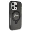 Etui Guess Ring Stand Script Glitter MagSafe na iPhone 13 Pro / 13 - czarne