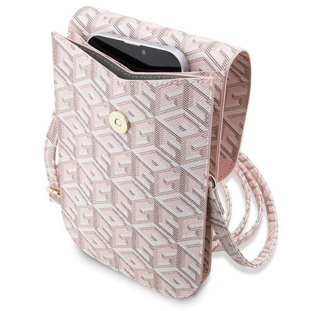 Torebka Guess GCube Stripe - różowa