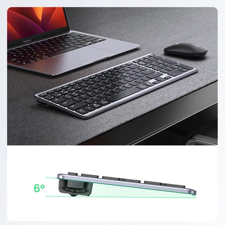 Bezprzewodowa klawiatura membranowa Ugreen KU005 Bluetooth / 2.4 GHz - czarna