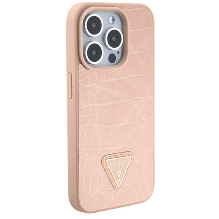 GUESS ETUI DO IPHONE 15 PRO MAX Z LOGO TRIANGLE I METALOWYM WYKOŃCZENIEM