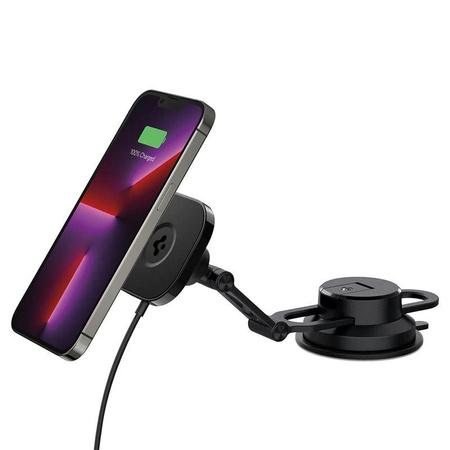 SPIGEN ITS35W-3 ONETAP PRO 3 MAGNETIC MAGSAFE WINDSHIELD & DASHBOARD CAR MOUNT WIRELESS CHARGER BLACK