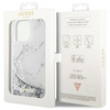 Etui Guess GUHCP14XLCSGSGH na iPhone 14 Pro Max 6.7" - białe Liquid Glitter Marble