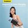 Powerbank Baseus Magnetic Mini MagSafe 10000mAh 20W z wbudowanym kablem Lightning - czarny + kabel Baseus Simple Series USB-C - USB-C 60W 0.3m