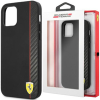 Ferrari FESAXHCP12SBK iPhone 12 mini 5,4" czarny/black hardcase On Track Carbon Stripe