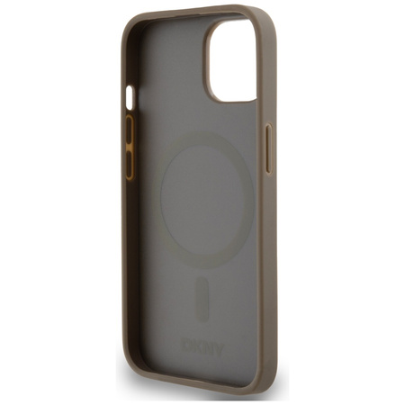 DKNY CASE HARDCASE DO IPHONE 15 14 13 6.1 DO MAGSAFE SKÓRZANE Z LOGO